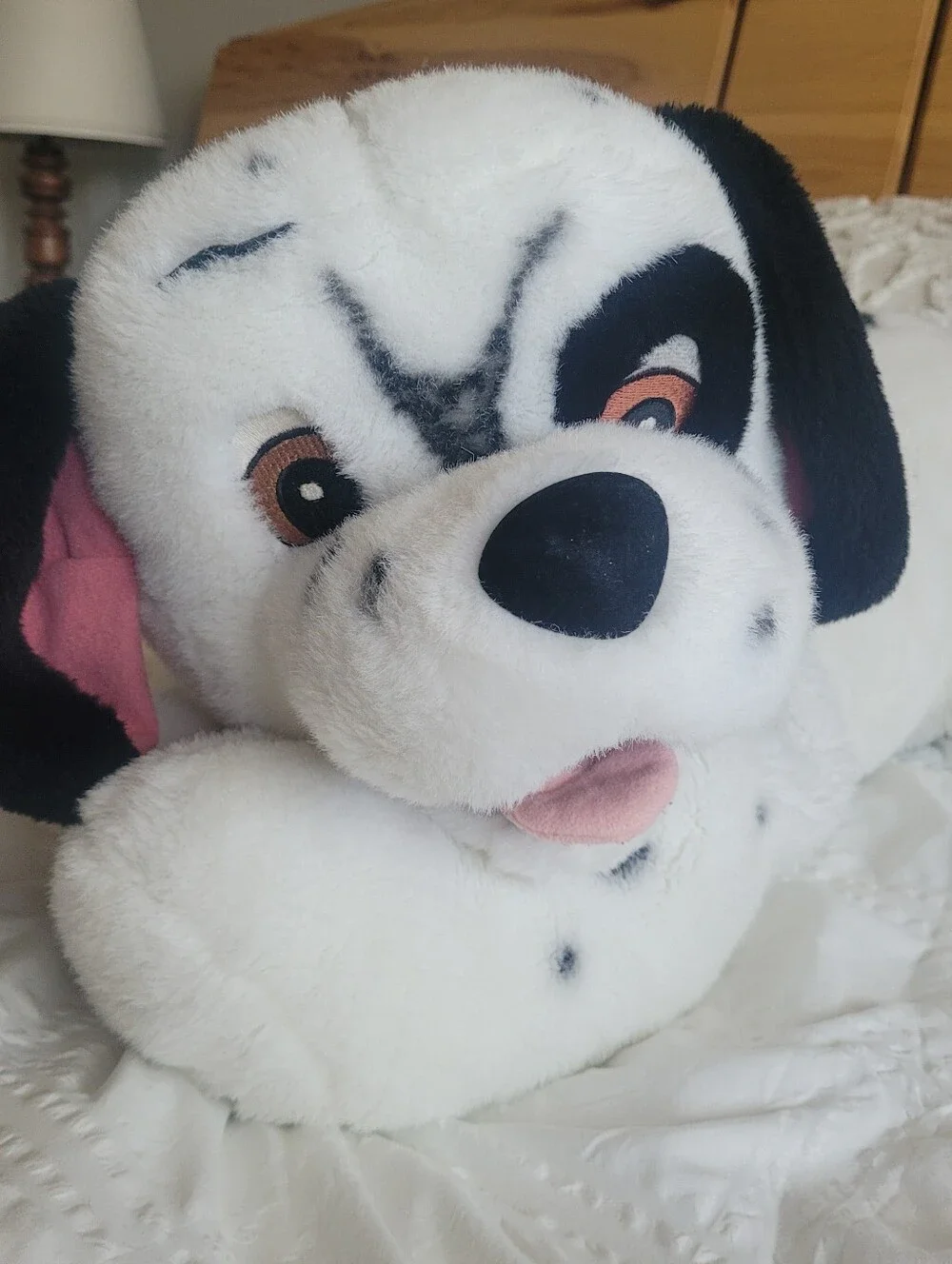 Vintage Disney 101 Dalmatians Plush Toy Lucky Blue Collar HUGE 28” Stuffed Dog